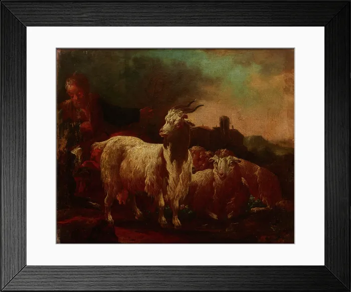 Framed Print : Goats and Sheep, c1690. Creator: Philipp Peter Roos Framed Print : Goats and Sheep, c1690. Creator: Philipp Peter Roos