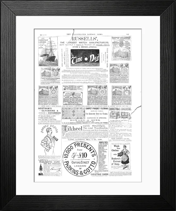 Framed Print : Page of advertisements, 1883. Creator: Unknown Framed Print : Page of advertisements, 1883. Creator: Unknown