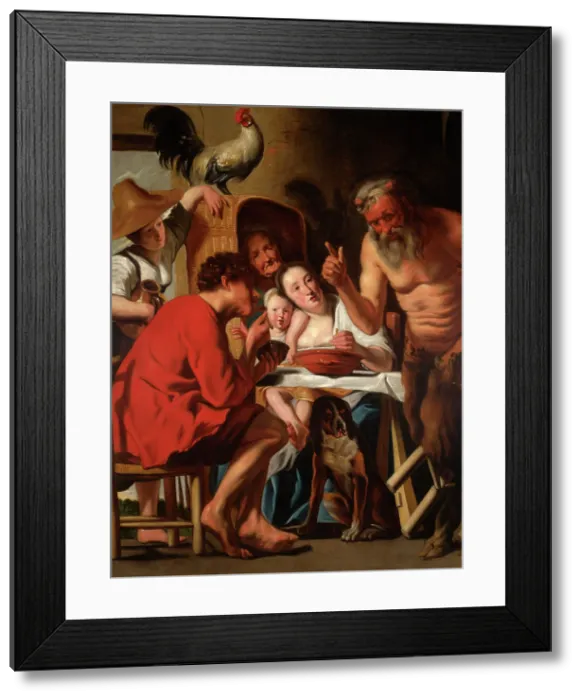 Framed Print : Satyr as a Guest Among Peasant, c1620. Creator: Jacob Jordaens I Framed Print : Satyr as a Guest Among Peasant, c1620. Creator: Jacob Jordaens I