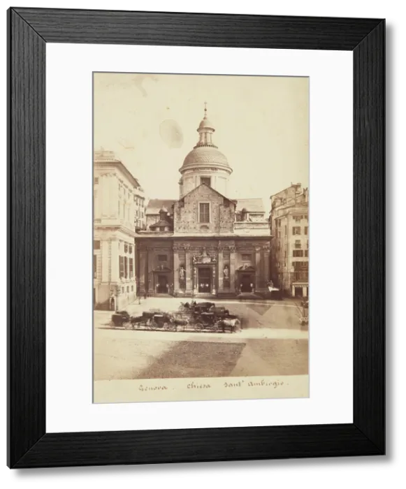 Framed Print : Church of the Name of Jesus, Saints Ambrose and Andrew, Genoa, 1870-1880. Creator: Alfredo Noack Framed Print : Church of the Name of Jesus, Saints Ambrose and Andrew, Genoa, 1870-1880. Creator: Alfredo Noack