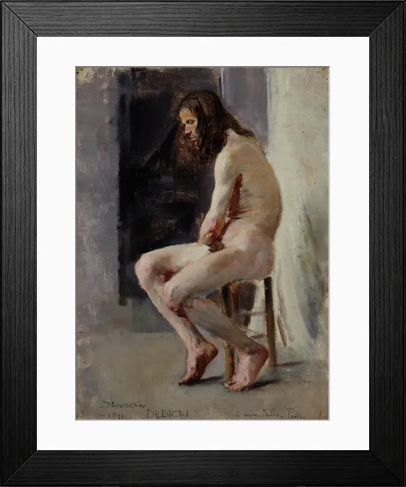 Framed Print : Male Nude, 1891. Creator: Stanislaw Debicki Framed Print : Male Nude, 1891. Creator: Stanislaw Debicki