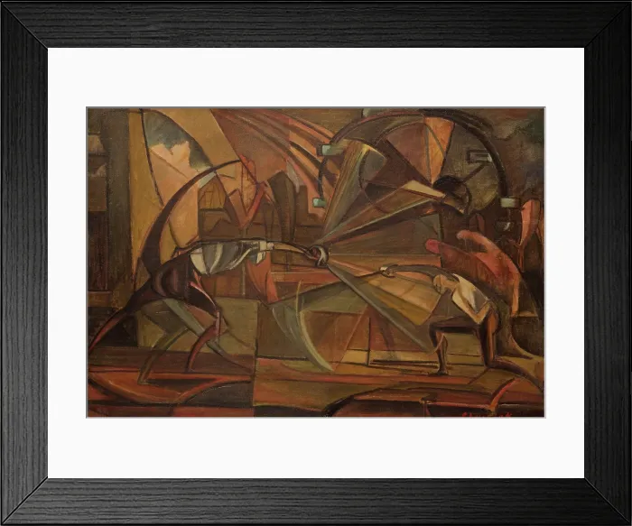 Framed Print : Fencing Match, c1919. Creator: Leon Chwistek Framed Print : Fencing Match, c1919. Creator: Leon Chwistek