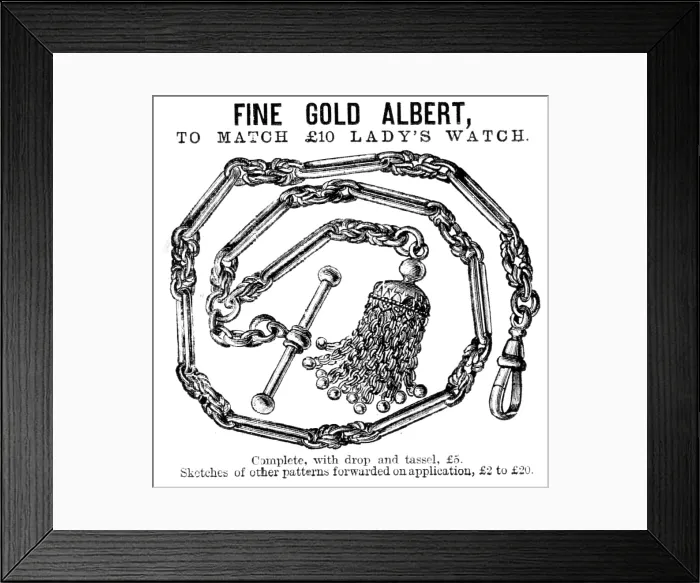 Framed Print : Benson's Fine Gold Albert, 1883. Creator: Unknown. Benson's Fine Gold Albert, 1883. Creator: Unknown Framed Print : Benson's Fine Gold Albert, 1883. Creator: Unknown. Benson's Fine Gold Albert, 1883. Creator: Unknown