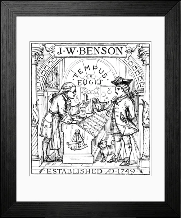 Framed Print : J. W. Benson Watchmakers, 1883. Creator: Unknown Framed Print : J. W. Benson Watchmakers, 1883. Creator: Unknown