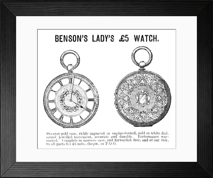 Framed Print : Benson's Lady's £5 Watch, 1883. Creator: Unknown. Benson's Lady's £5 Watch, 1883. Creator: Unknown Framed Print : Benson's Lady's £5 Watch, 1883. Creator: Unknown. Benson's Lady's £5 Watch, 1883. Creator: Unknown