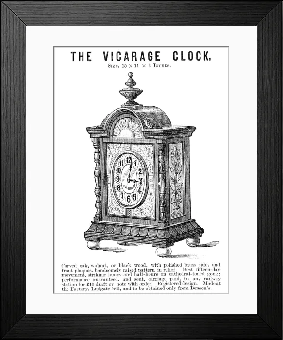 Framed Print : The Vicarage Clock, 1883. Creator: Unknown