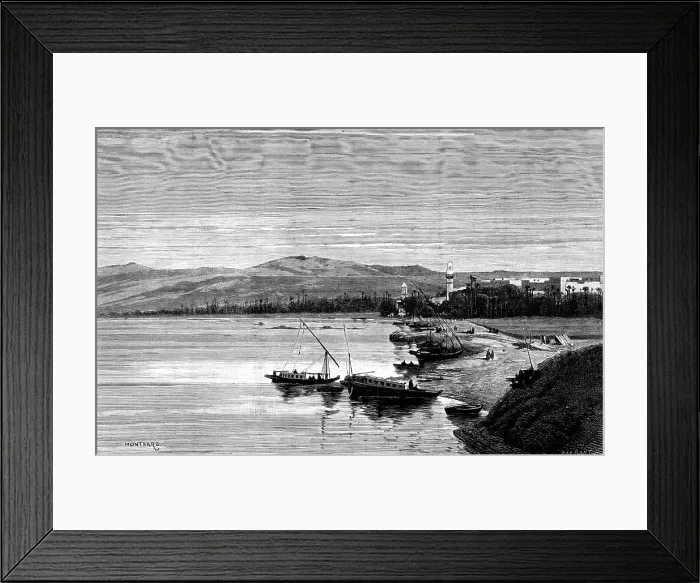 Framed Print : Sketches of Upper Egypt: Assouan, from the south, 1883. Creator: Charles Barbant Framed Print : Sketches of Upper Egypt: Assouan, from the south, 1883. Creator: Charles Barbant