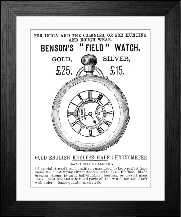 Framed Print : Benson's 'Field' Watch, 1883. Creator: Unknown. Benson's 'Field' Watch, 1883. Creator: Unknown Framed Print : Benson's 'Field' Watch, 1883. Creator: Unknown. Benson's 'Field' Watch, 1883. Creator: Unknown