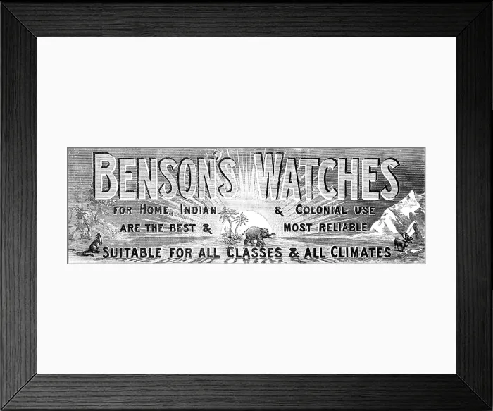 Framed Print : Benson's Watches, 1883. Creator: Unknown. Benson's Watches, 1883. Creator: Unknown