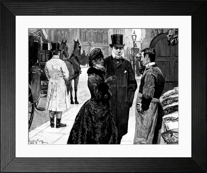 Framed Print : Their Christmas Dinner - Turkey, drawn by G. King, 1883. Creator: Eugene Froment Framed Print : Their Christmas Dinner - Turkey, drawn by G. King, 1883. Creator: Eugene Froment