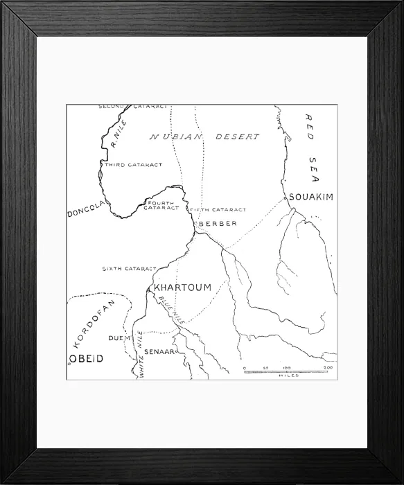 Framed Print : Map of the central region of the Soudan, 1883. Creator: Unknown Framed Print : Map of the central region of the Soudan, 1883. Creator: Unknown