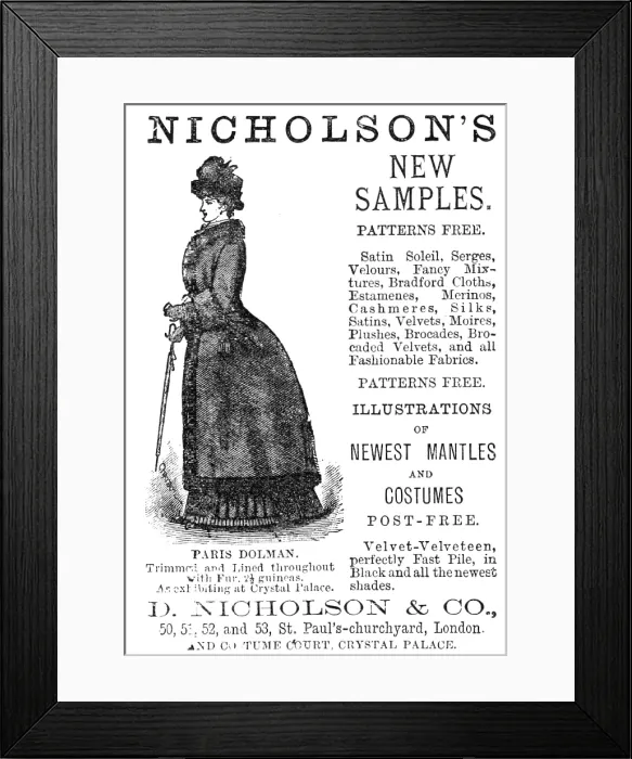 Framed Print : Nicholson's New Samples, 1883. Creator: Unknown. Nicholson's New Samples, 1883. Creator: Unknown Framed Print : Nicholson's New Samples, 1883. Creator: Unknown. Nicholson's New Samples, 1883. Creator: Unknown
