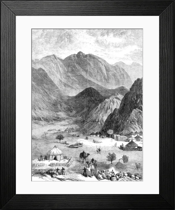 Framed Print : Sketches in the Soudan: the Defile of Haraza, in Kordofan, 1883. Creator: Unknown Framed Print : Sketches in the Soudan: the Defile of Haraza, in Kordofan, 1883. Creator: Unknown