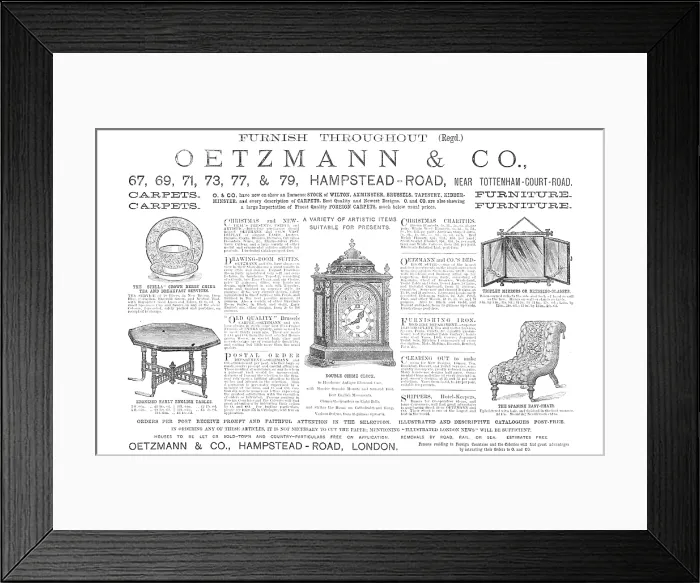 Framed Print : Oetzmann & Co. furniture, 1883. Creator: Unknown Framed Print : Oetzmann & Co. furniture, 1883. Creator: Unknown