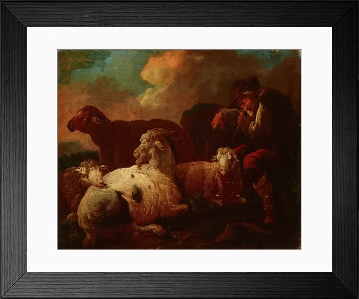 Framed Print : Goats and Sheep, c1690. Creator: Philipp Peter Roos Framed Print : Goats and Sheep, c1690. Creator: Philipp Peter Roos