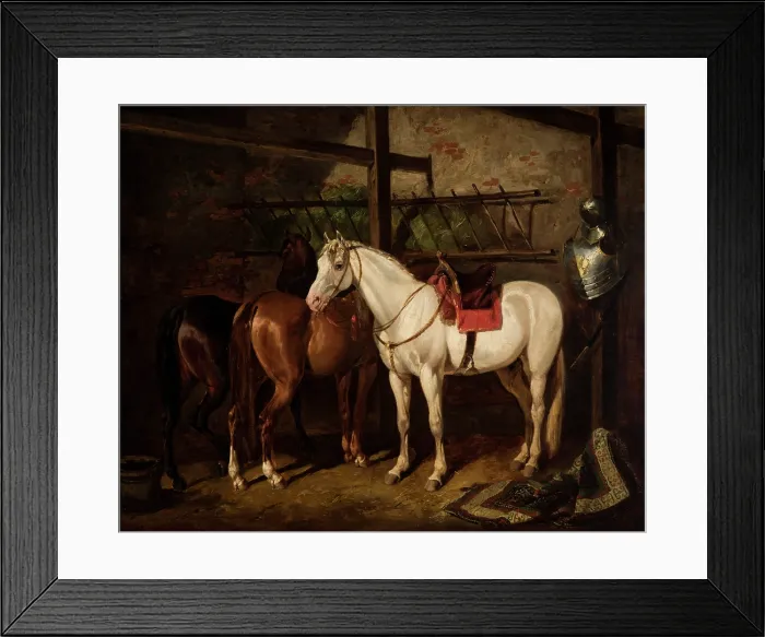 Framed Print : In a Stable, c1868. Creator: Jozef Brodowski Framed Print : In a Stable, c1868. Creator: Jozef Brodowski