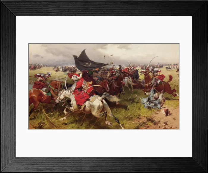 Framed Print : Fight for a Turkish Standard, c1905. Creator: Jozef Brandt Framed Print : Fight for a Turkish Standard, c1905. Creator: Jozef Brandt