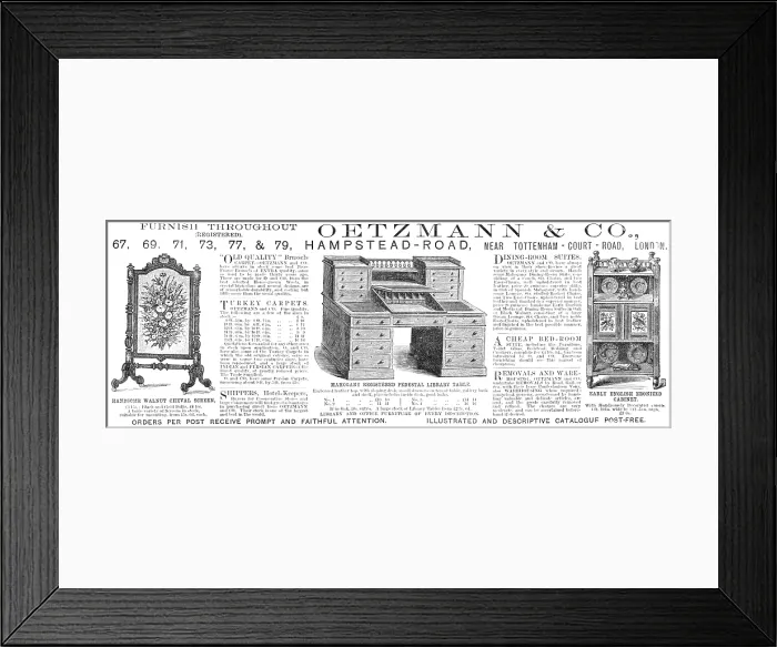 Framed Print : Oetzmann & Co. furniture, 1883. Creator: Unknown Framed Print : Oetzmann & Co. furniture, 1883. Creator: Unknown