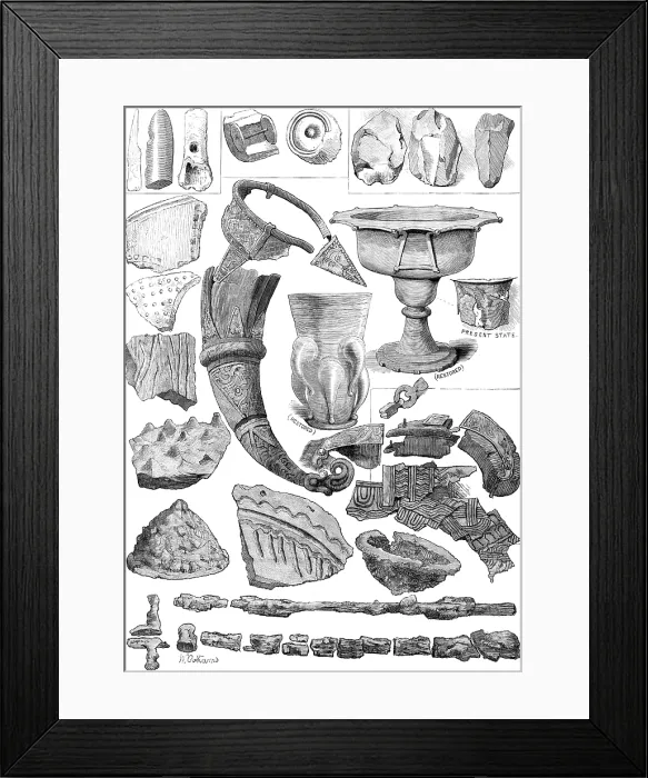 Framed Print : Relics found in the Viking's Tomb at Taplow (second series), 1883. Creator: Unknown. Relics found in the Viking's Tomb at Taplow (second series), 1883. Creator: Unknown Framed Print : Relics found in the Viking's Tomb at Taplow (second series), 1883. Creator: Unknown. Relics found in the Viking's Tomb at Taplow (second series), 1883. Creator: Unknown