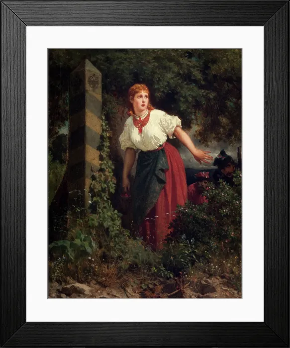 Framed Print : Crossing the Border, 1865. Creator: Artur Grottger