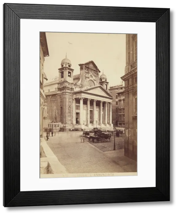 Framed Print : Genoa - Church [Basilica] of the Annunciation of the Blessed Virgin Mary in the Desert, 1870-1880. Creator: Alfredo Noack