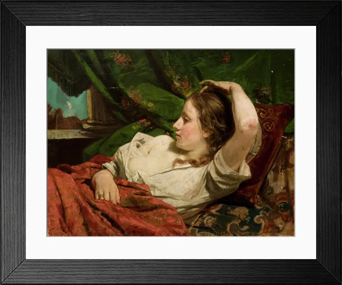 Framed Print : Reclining Girl, c1891. Creator: Tytus Pilecki Framed Print : Reclining Girl, c1891. Creator: Tytus Pilecki