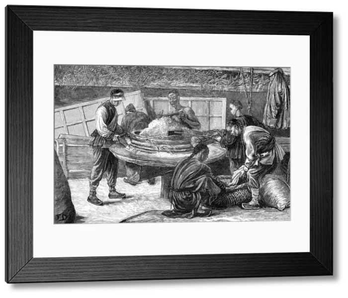 Framed Print : A Chinese flour mill, province of Chi-Li, North China, 1883. Creator: Unknown Framed Print : A Chinese flour mill, province of Chi-Li, North China, 1883. Creator: Unknown
