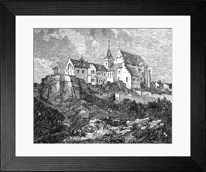 Framed Print : The Luther Celebration in Germany: the Schloss or Castle at Mansfeld, 1883. Creator: Unknown Framed Print : The Luther Celebration in Germany: the Schloss or Castle at Mansfeld, 1883. Creator: Unknown