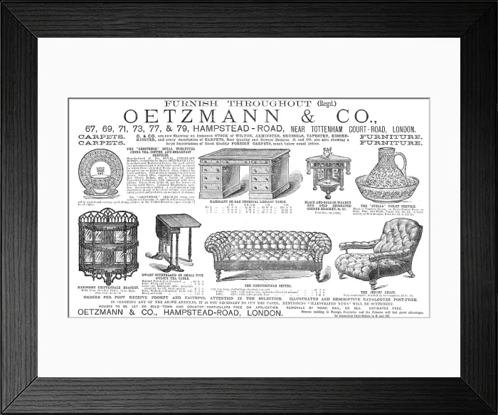 Framed Print : Oetzmann & Co. furniture, 1883. Creator: Unknown Framed Print : Oetzmann & Co. furniture, 1883. Creator: Unknown