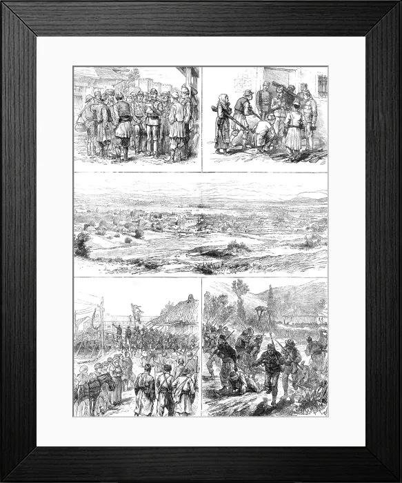 Framed Print : Sketches of the Insurrection in Servia, 1883. Creator: Unknown Framed Print : Sketches of the Insurrection in Servia, 1883. Creator: Unknown