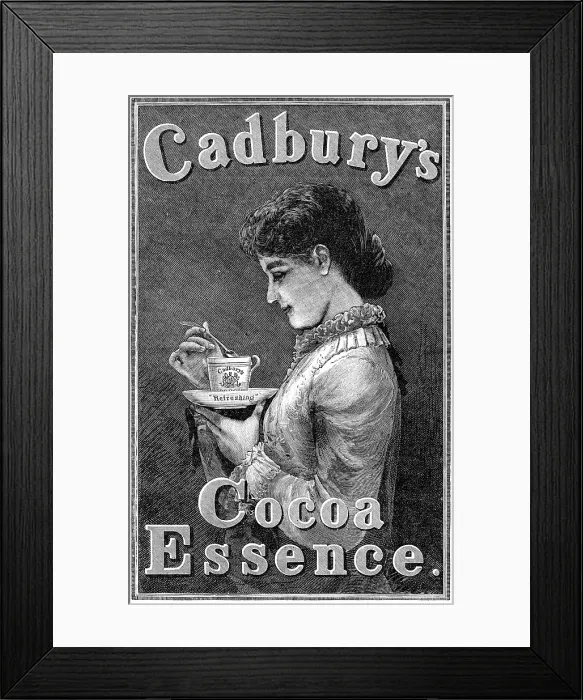 Framed Print : Cadbury's Cocoa Essence, 1883. Creator: Unknown. Cadbury's Cocoa Essence, 1883. Creator: Unknown Framed Print : Cadbury's Cocoa Essence, 1883. Creator: Unknown. Cadbury's Cocoa Essence, 1883. Creator: Unknown