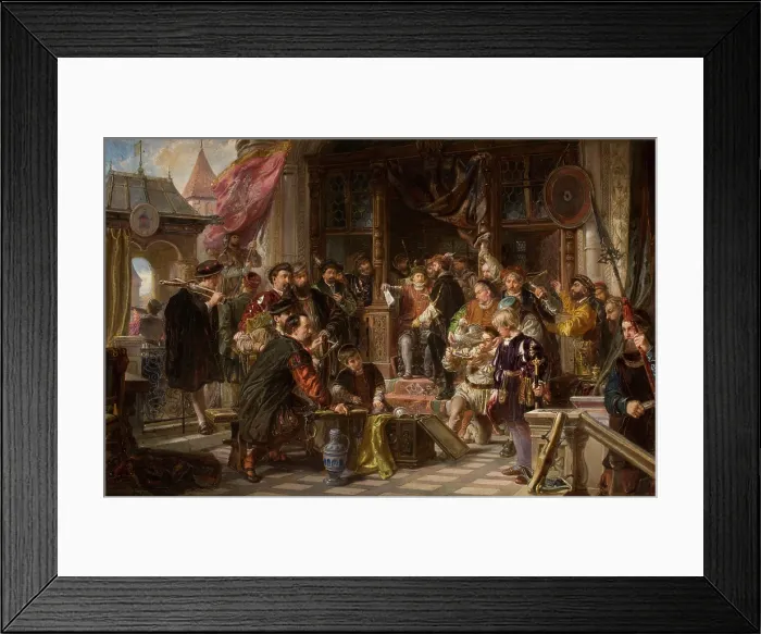 Framed Print : Presenting the Fowler to the Shooting Brotherhood, c1872. Creator: Wladyslaw Luszczkiewicz Framed Print : Presenting the Fowler to the Shooting Brotherhood, c1872. Creator: Wladyslaw Luszczkiewicz