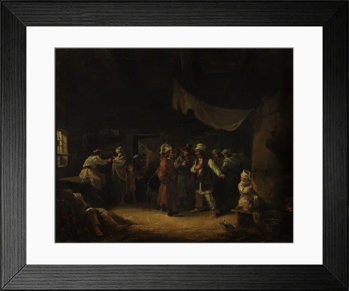 Framed Print : Peasants in an Inn, 1854. Creator: Franciszek Kostrzewski Framed Print : Peasants in an Inn, 1854. Creator: Franciszek Kostrzewski