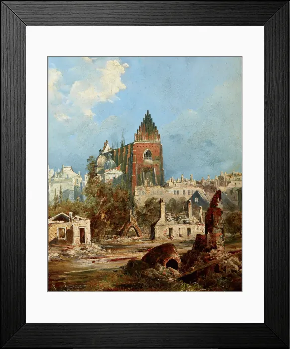 Framed Print : Dominican Church after the Fire of 1850. Creator: Adam Gorczynski Framed Print : Dominican Church after the Fire of 1850. Creator: Adam Gorczynski
