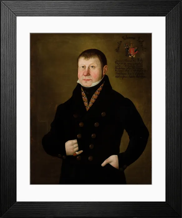 Framed Print : Portrait of Stanislaw Walewski Coat of Arms Kolumna, 1826. Creator: Jakub Rucinski