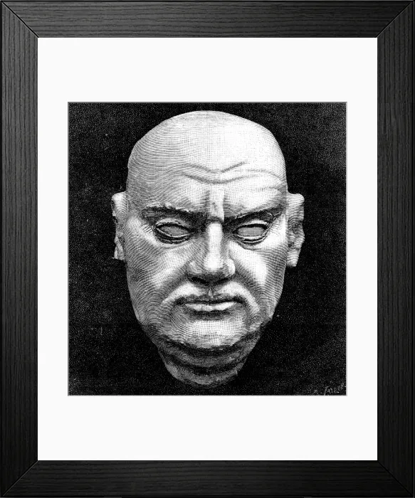 Framed Print : The Luther Celebration: cast of Luther's face, taken after his death..St. Mary's Church, Halle, 1883 Creator: R Framed Print : The Luther Celebration: cast of Luther's face, taken after his death..St. Mary's Church, Halle, 1883 Creator: R