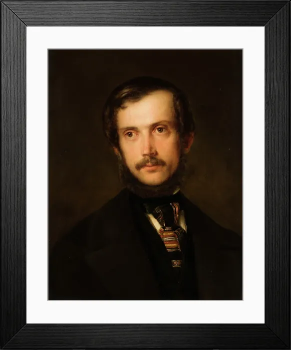 Framed Print : Portrait of a Man, between 1850-1860. Creator: Henryk Rodakowski Framed Print : Portrait of a Man, between 1850-1860. Creator: Henryk Rodakowski