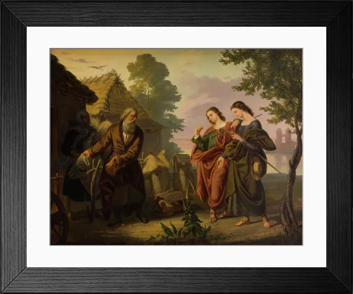 Framed Print : Pilgrims Visiting Piast, 1865. Creator: Korneli Szlegel Framed Print : Pilgrims Visiting Piast, 1865. Creator: Korneli Szlegel