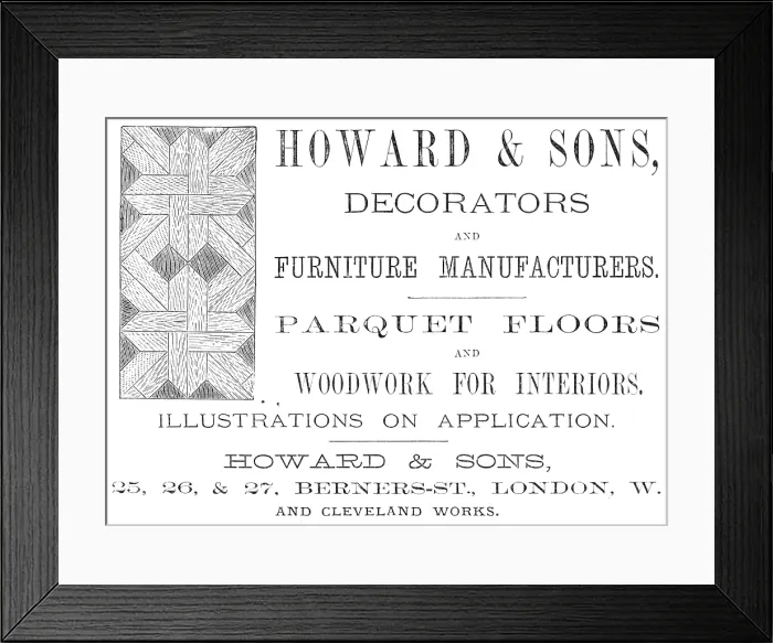 Framed Print : Howard & Sons, Decorators and Furniture Manufacturers, 1883. Creator: Unknown Framed Print : Howard & Sons, Decorators and Furniture Manufacturers, 1883. Creator: Unknown