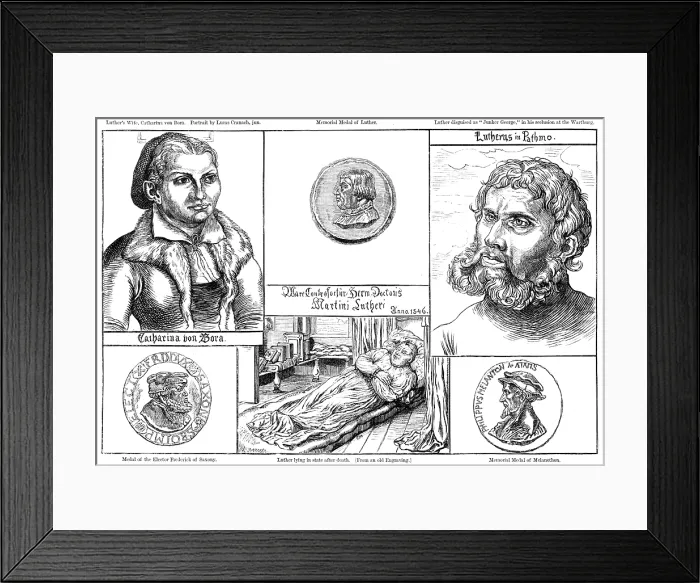 Framed Print : The Luther Celebration: Memorials of Luther - from the Luther Exhibition at the British Museum, 1883 Creator: Unknown Framed Print : The Luther Celebration: Memorials of Luther - from the Luther Exhibition at the British Museum, 1883 Creator: Unknown