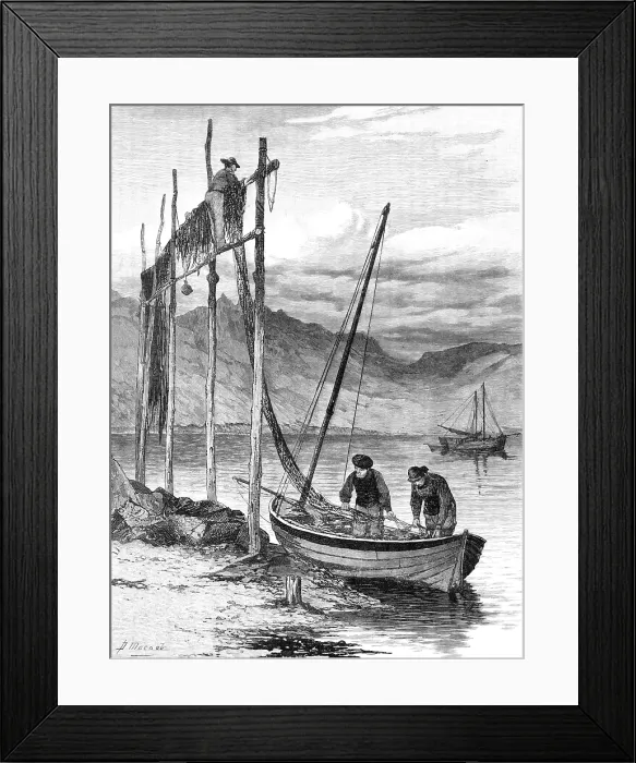 Framed Print : Our Fishing Industries: herring-boats on Loch Fyne, 1883. Creator: Unknown