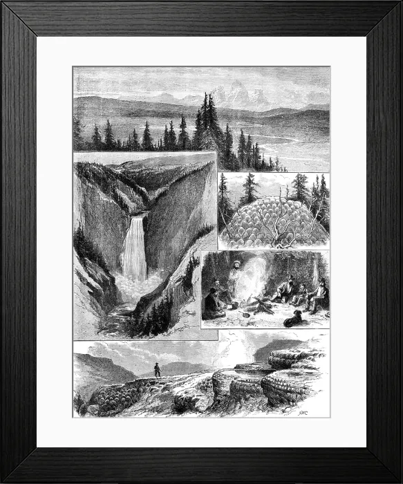 Framed Print : The Yellowstone Park, North America, 1883. Creator: Unknown Framed Print : The Yellowstone Park, North America, 1883. Creator: Unknown