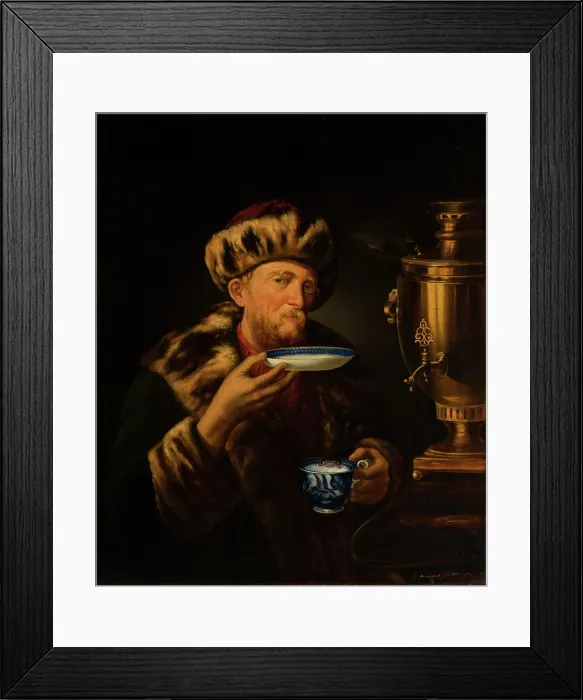 Framed Print : Man at a Samovar, 1853. Creator: Jan Moraczynski Framed Print : Man at a Samovar, 1853. Creator: Jan Moraczynski