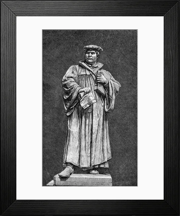 Framed Print : The Luther Celebration in Germany: the statue of Luther at Eisleben, 1883. Creator: Unknown Framed Print : The Luther Celebration in Germany: the statue of Luther at Eisleben, 1883. Creator: Unknown