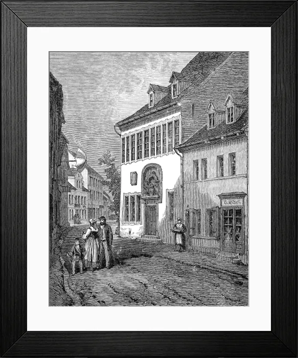 Framed Print : The Luther Celebration in Germany: house in which Luther was born at Eisleben, Nov. 10, 1483, (1883) Creator: Unknown Framed Print : The Luther Celebration in Germany: house in which Luther was born at Eisleben, Nov. 10, 1483, (1883) Creator: Unknown