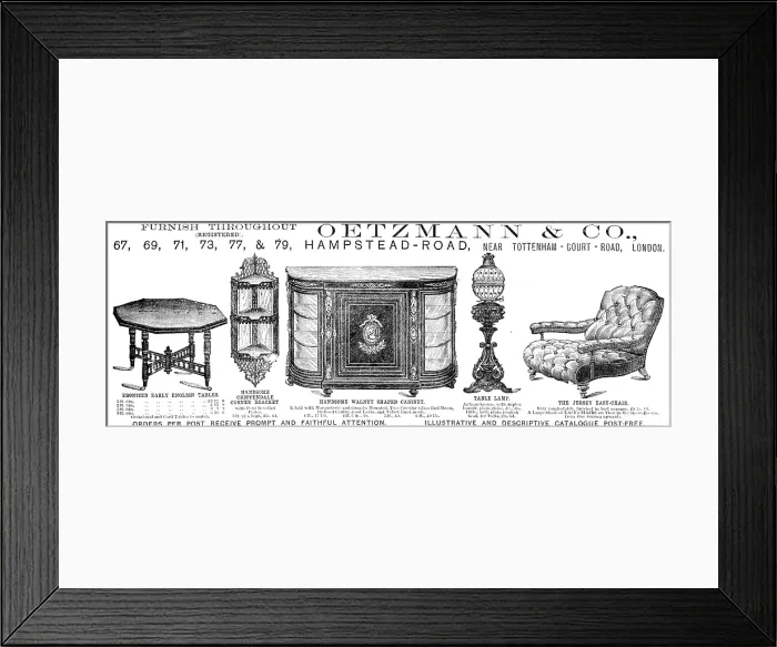Framed Print : Oetzmann & Co. furniture, 1883. Creator: Unknown Framed Print : Oetzmann & Co. furniture, 1883. Creator: Unknown