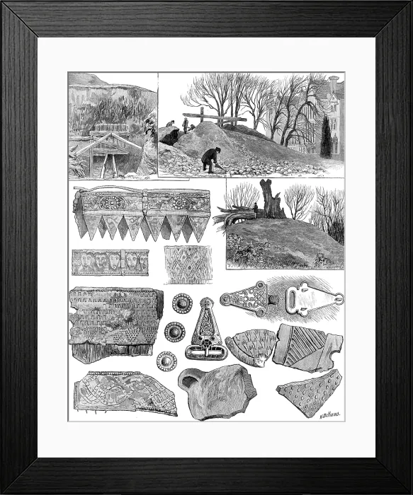 Framed Print : A Viking's tomb, lately discovered at Taplow Court, near Maidenhead, 1883. Creator: Unknown. A Viking's tomb, lately discovered at Taplow Court, near Maidenhead, 1883 Framed Print : A Viking's tomb, lately discovered at Taplow Court, near Maidenhead, 1883. Creator: Unknown. A Viking's tomb, lately discovered at Taplow Court, near Maidenhead, 1883