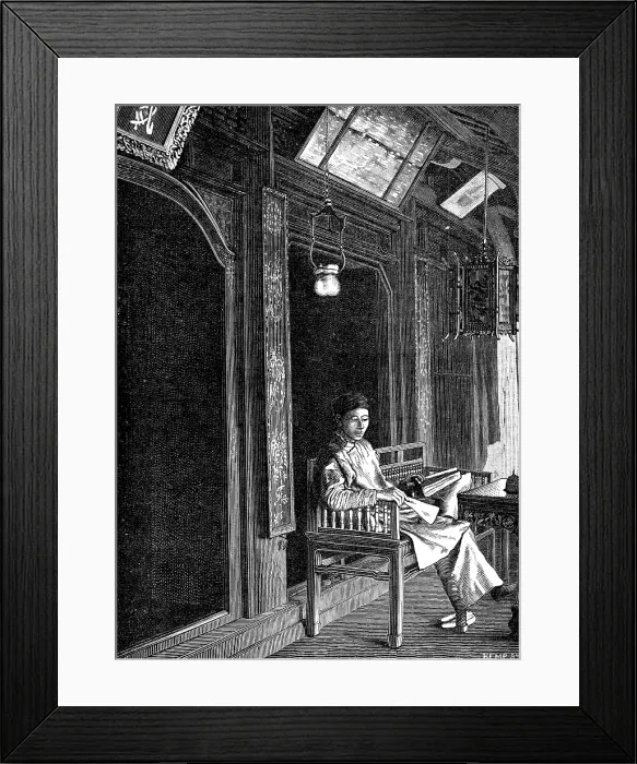 Framed Print : Sketches of Annam, Cochin China: a domestic interior, 1883. Creator: Kemp Framed Print : Sketches of Annam, Cochin China: a domestic interior, 1883. Creator: Kemp