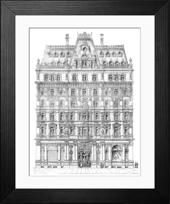 Framed Print : The proposed 'Courts of Justice Central Hotel, ' Strand, opposite the new Law Courts, 1883. Creator: Unknown