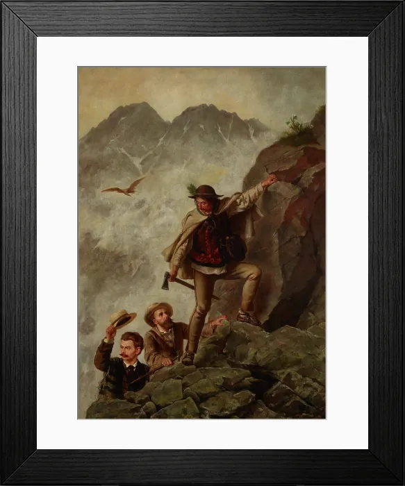 Framed Print : Guide and Tourists in the Tatra Mountains, 1878. Creator: Walery Eljasz Radzikowski Framed Print : Guide and Tourists in the Tatra Mountains, 1878. Creator: Walery Eljasz Radzikowski